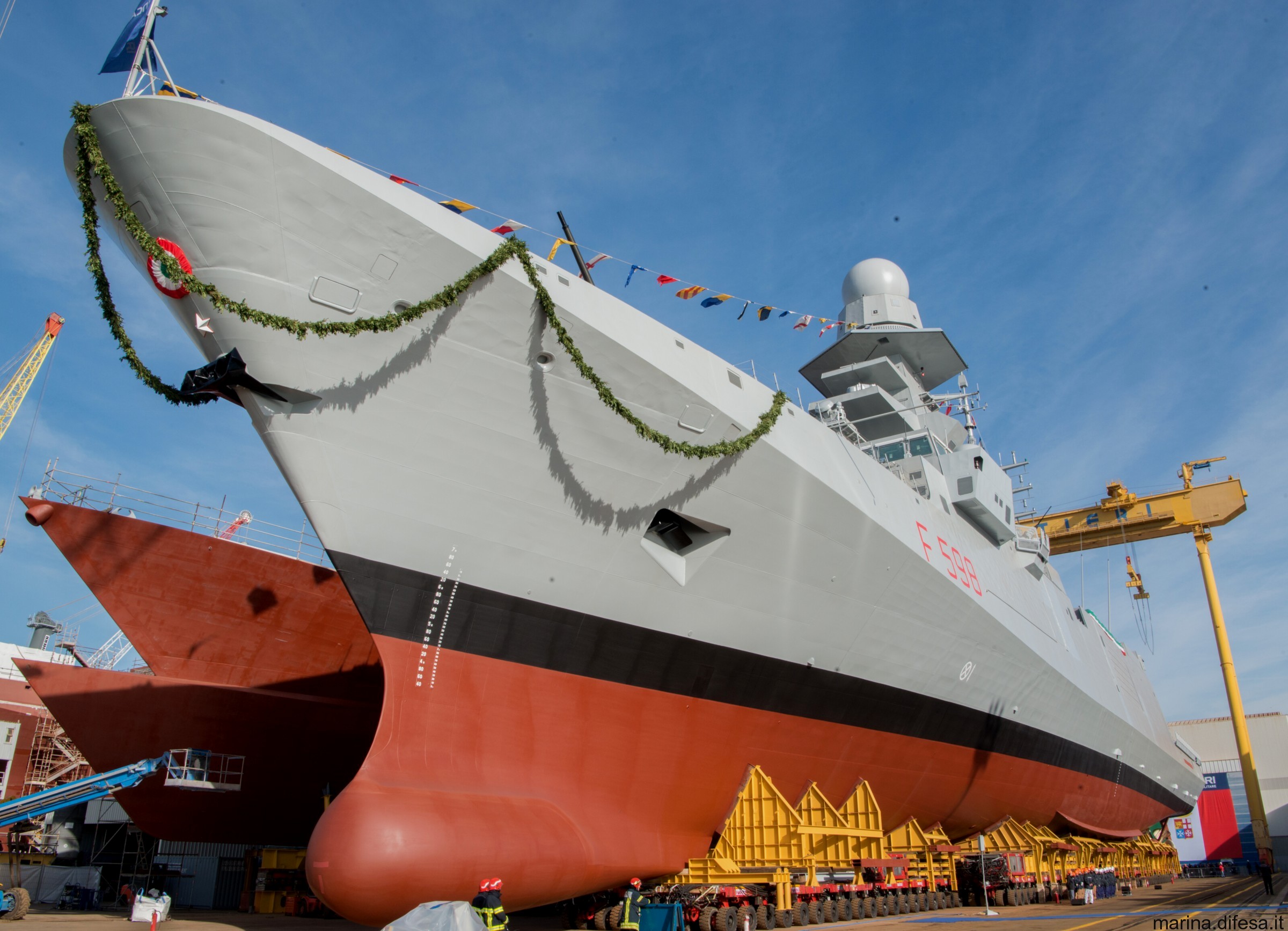 Τεχνική  καθέλκυση για την πρώτη FREMM “Hybrid” νέας γενιάς για το ιταλικό Ναυτικό – Το σκάφος θα παραδοθεί το 2025