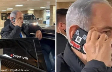 Ο Μ.Νετανιάχου εμφανίστηκε με κινητό που είχε κλεισμένη την κάμερα με ταινία