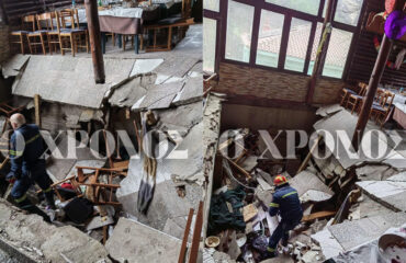 Παραλίγο τραγωδία στην Κομοτηνή: Κατέρρευσε το πάτωμα ταβέρνας και οι θαμώνες βρέθηκαν στο κενό (φώτο)
