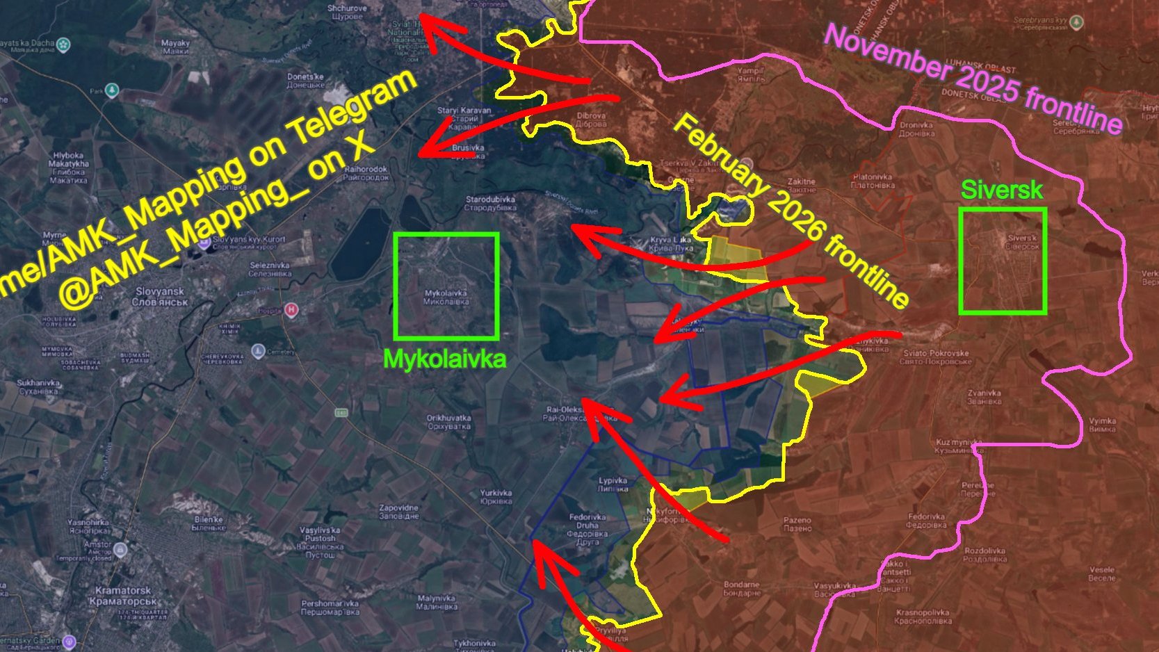 Ταχεία ρωσική προέλαση δυτικά του Σεβέρσκ