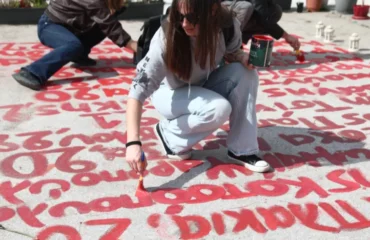 Συλλαλητήριο για τα Τέμπη: Έγραψαν ξανά τα ονόματα των νεκρών (φωτογραφίες)