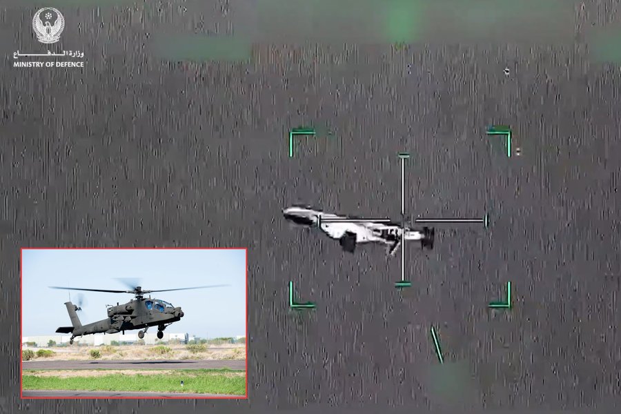Έτσι έπεσε το εμιρατιανό AH-64 Apache: Προσπάθησε να καταρρίψει ιρανικό Shahed–136 και το κτύπησαν τα θραύσματα