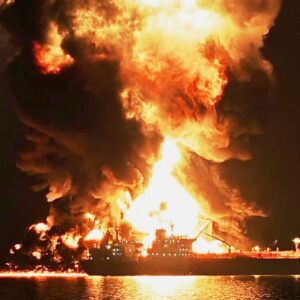 Ιρανικά drones χτύπησαν εμπορικό πλοίο στα Στενά του Ορμούζ: Άνδρας κοίταζε έκπληκτος την καταστροφή του (βίντεο)