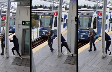Βίντεο: Η στιγμή που σχιζοφρενής πλησιάζει άνδρα και να επιχειρεί τον σπρώξει σε διερχόμενο συρμό στο Σιάτλ
