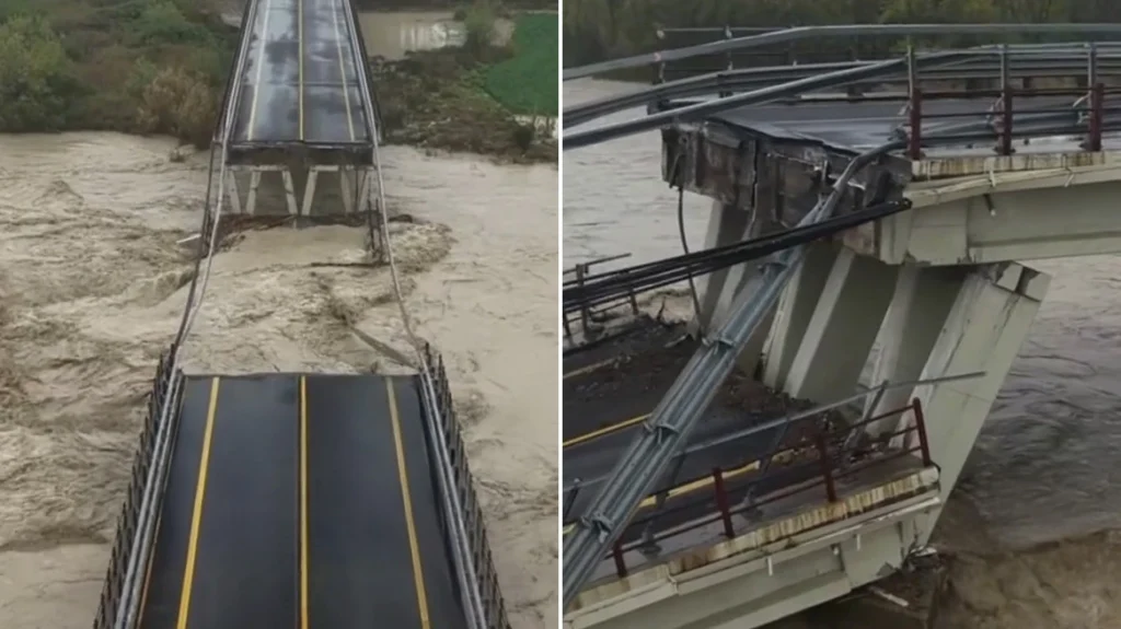 Ο Ερμίνιο «σαρώνει» την Ιταλία – Κατέρρευσε γέφυρα πάνω από τον ποταμό Τρίνιο (φώτο-βίντεο)