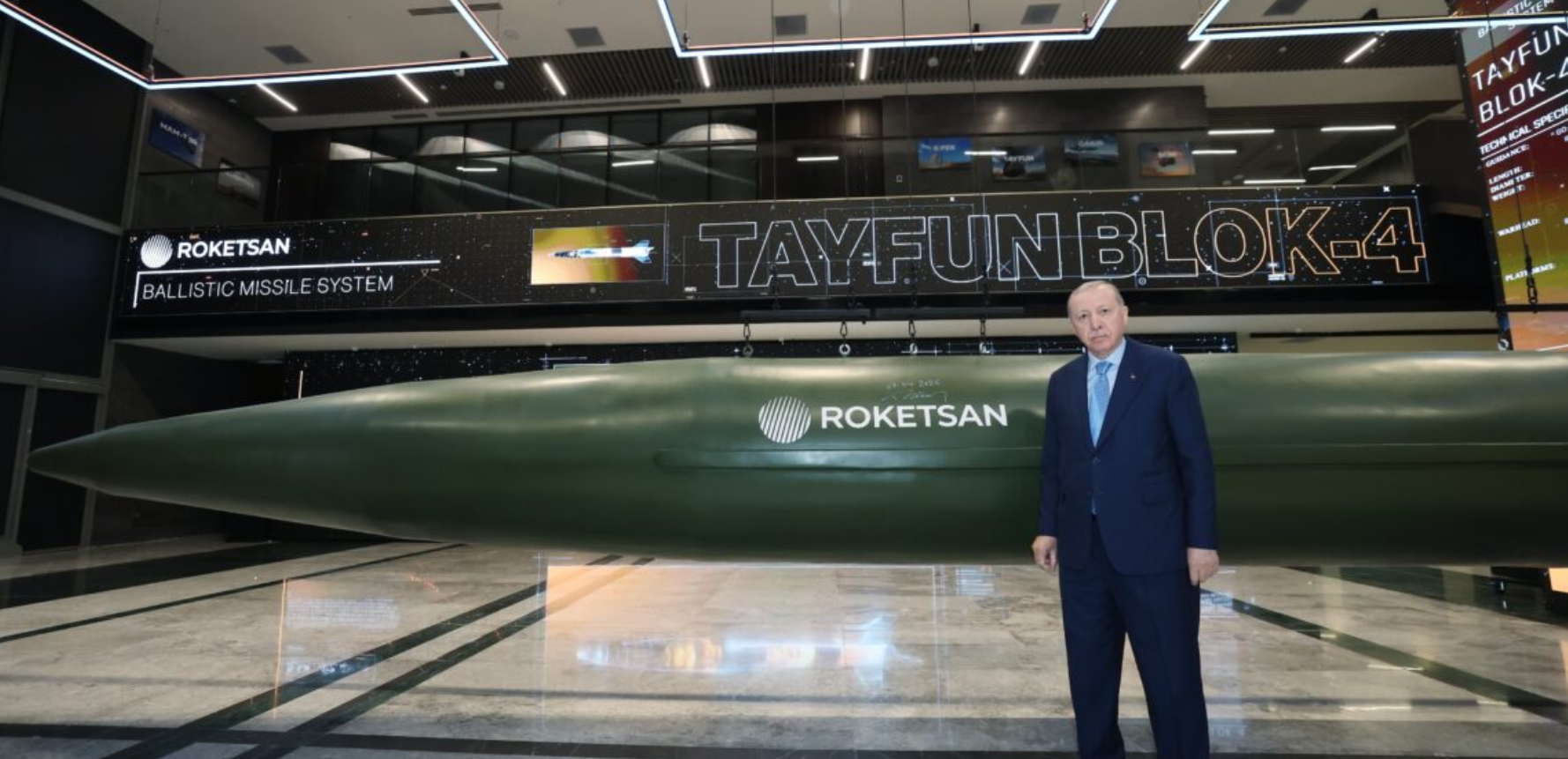 Ο Τ.Ερντογάν εγκαινίασε τις εγκαταστάσεις για την παραγωγή του υπερηχητικού πυραύλου Tayfun Block 4 (βίντεο)
