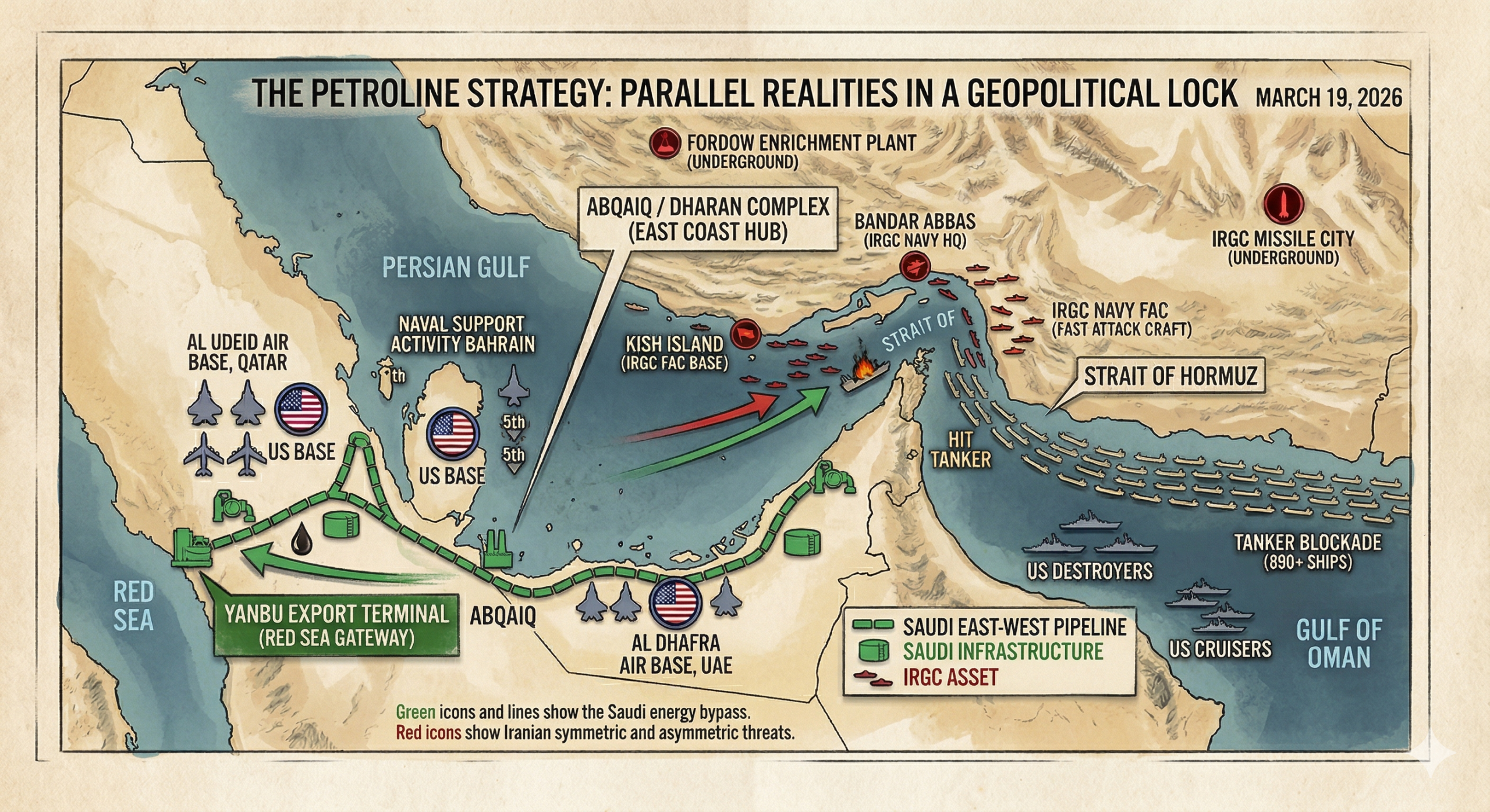 Αγωγός East-West: Με 7.000.000 βαρέλια την ημέρα η Σαουδική Αραβία θέλει να παρακάμψει τα Στενά του Ορμούζ