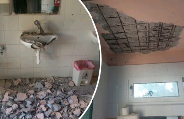 Παραλίγο τραγωδία στο 16ο Δημοτικό Σχολείο Αθηνών: Κατέρρευσε το ταβάνι στις τουαλέτες (φώτο)