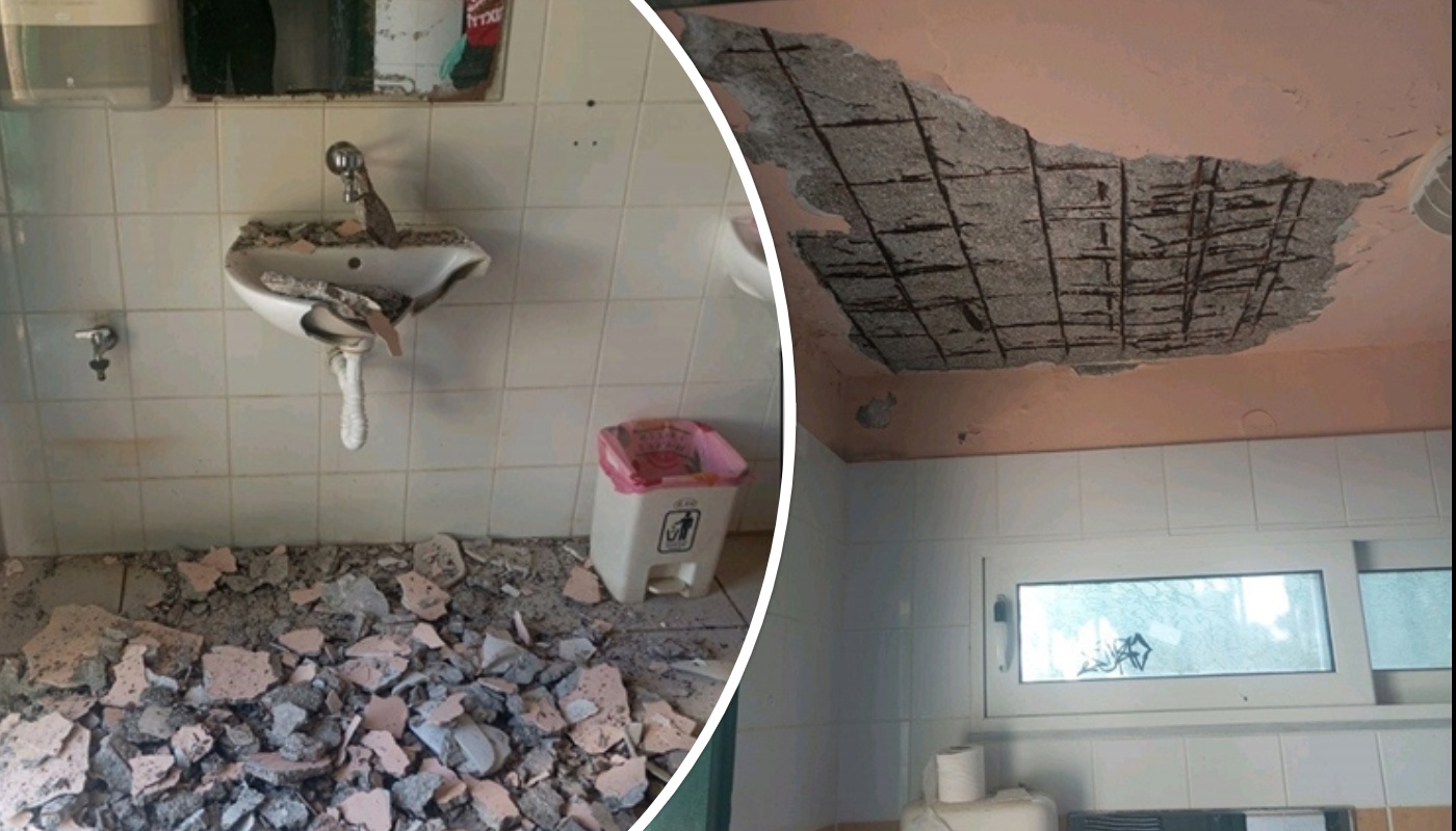 Παραλίγο τραγωδία στο 16ο Δημοτικό Σχολείο Αθηνών: Κατέρρευσε το ταβάνι στις τουαλέτες (φώτο)