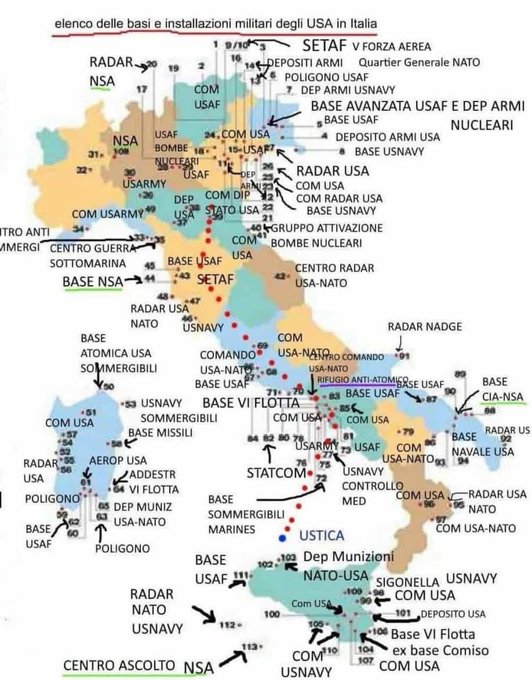 «Γεμάτη» με αμερικανικές στρατιωτικές βάσεις η Ιταλία: Δείτε χάρτη