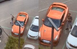 Βίντεο: Η στιγμή που άνδρας διαλύει με τσεκούρι ένα Nissan GT-R στη Μόσχα και φεύγει ανενόχλητος