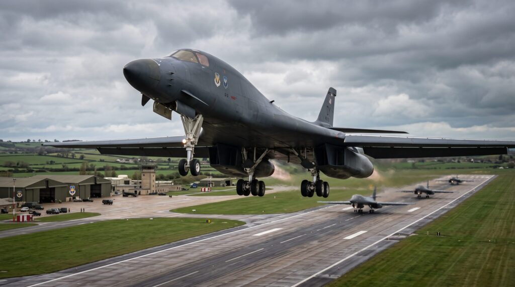Αμερικανικά στρατηγικά βομβαρδιστικά B-1 Lancer απογειώθηκαν από τη Βρετανία