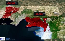 Βοιωτία και Αττική: Πάνω από 65.000 στρέμματα καταστράφηκαν από τις φωτιές (χάρτης)