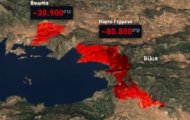 Αποκαλυπτική δορυφορική εικόνα: Πάνω από 111.000 στρέμματα έγιναν στάχτη