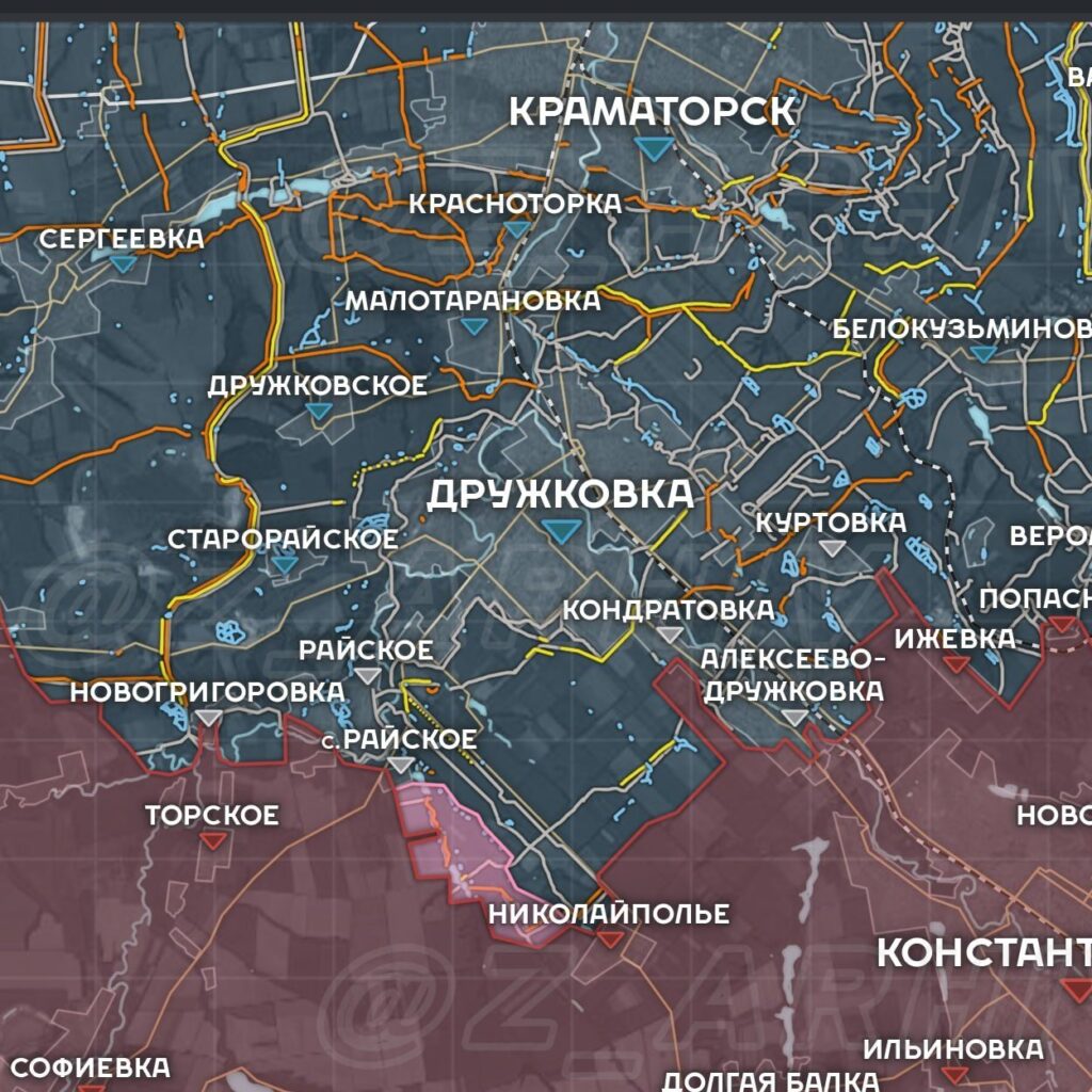 Το ρωσικό σχέδιο κατάληψης της περιοχής Κραματόρσκ-Σλαβιάνσκ-Ντρουζκίβκα βρίσκεται σε εξέλιξη